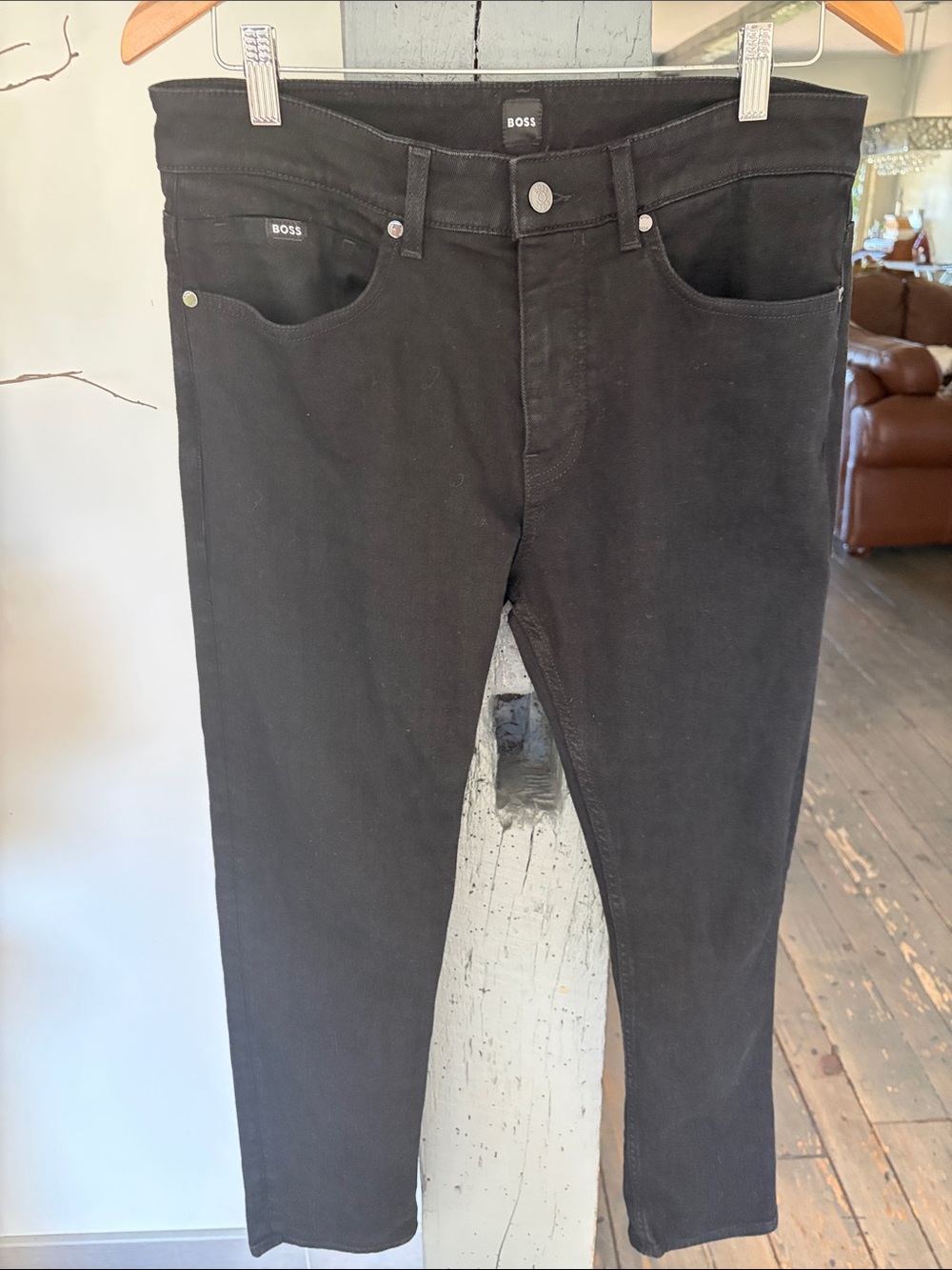 BOSS Men's Black Skinny Jeans DElAWARE SLIM FIT 32/30